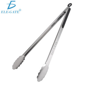 Pinzas de cocina de acero inoxidable resistente al calor con puntas de metal