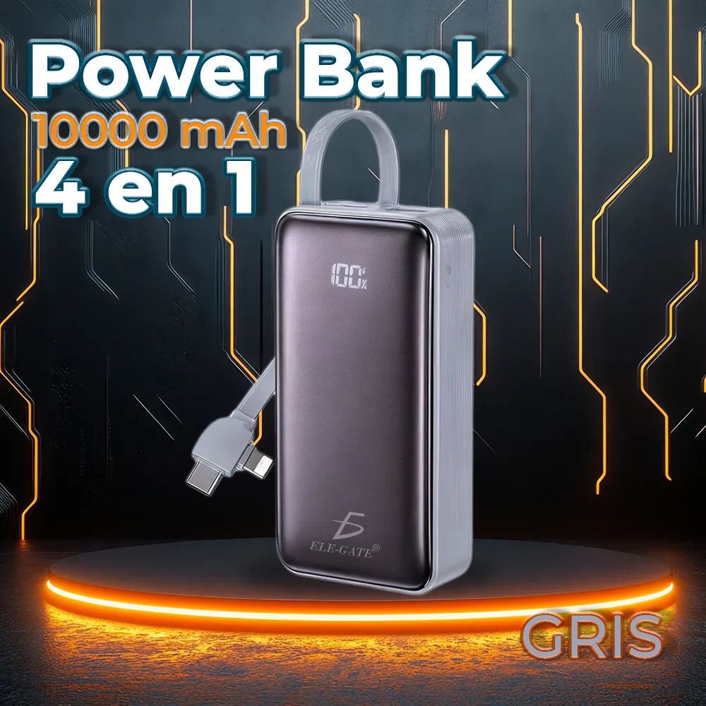 Power Bank con Cable Dual Tipo C y Lightning 10000 mAh Carga Rapida 22.5W - Imagen 3