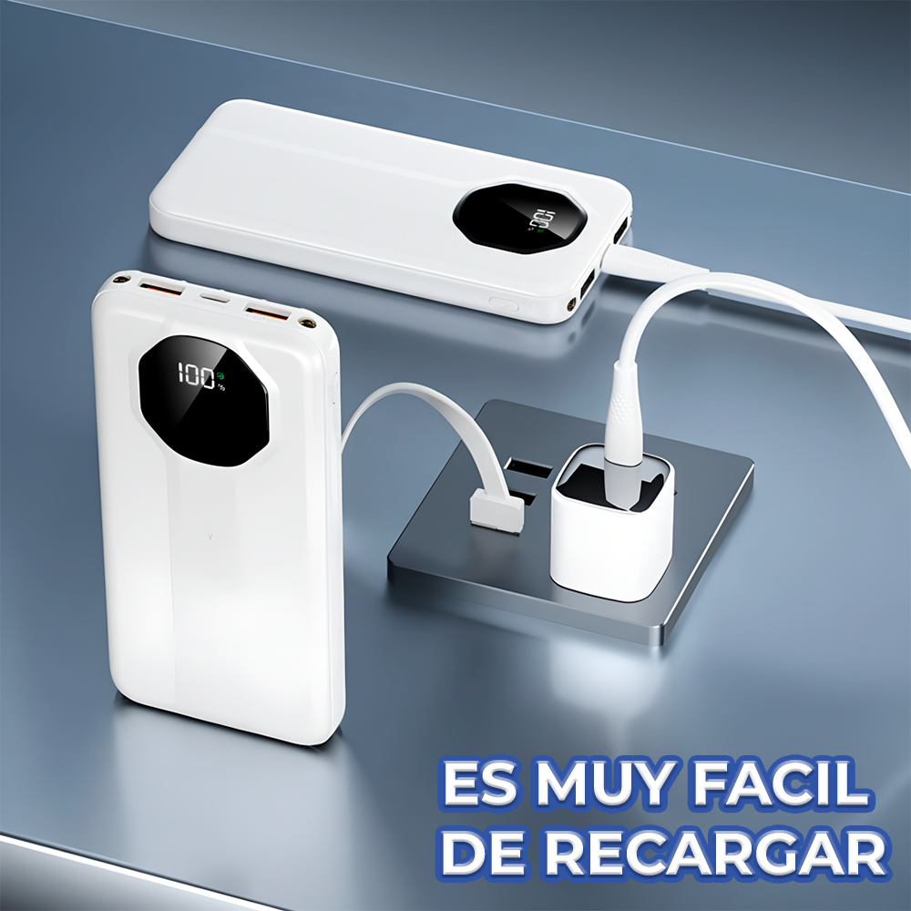 Power Bank 10000 mAh 22.5W SCP/PD Carga Rápida con cable lightning y tipo C - Image 3