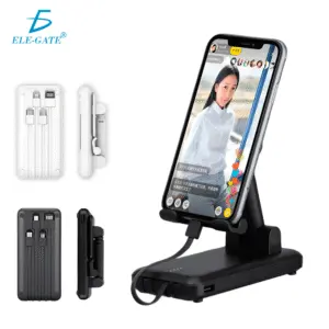 Power Bank 2 en 1 con Base Soporte y 4 Cables Integrados