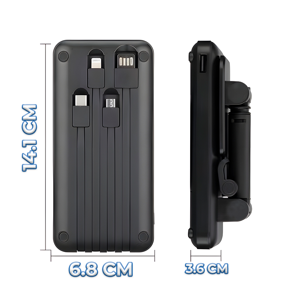 Power Bank 2 en 1 con Base Soporte y 4 Cables Integrados - Image 4