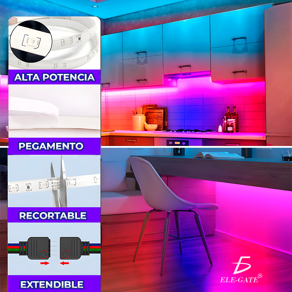 Tira Led de 20 metros Rojo, Azul, Verde, Blanco, Morado y Amarillo - Image 3