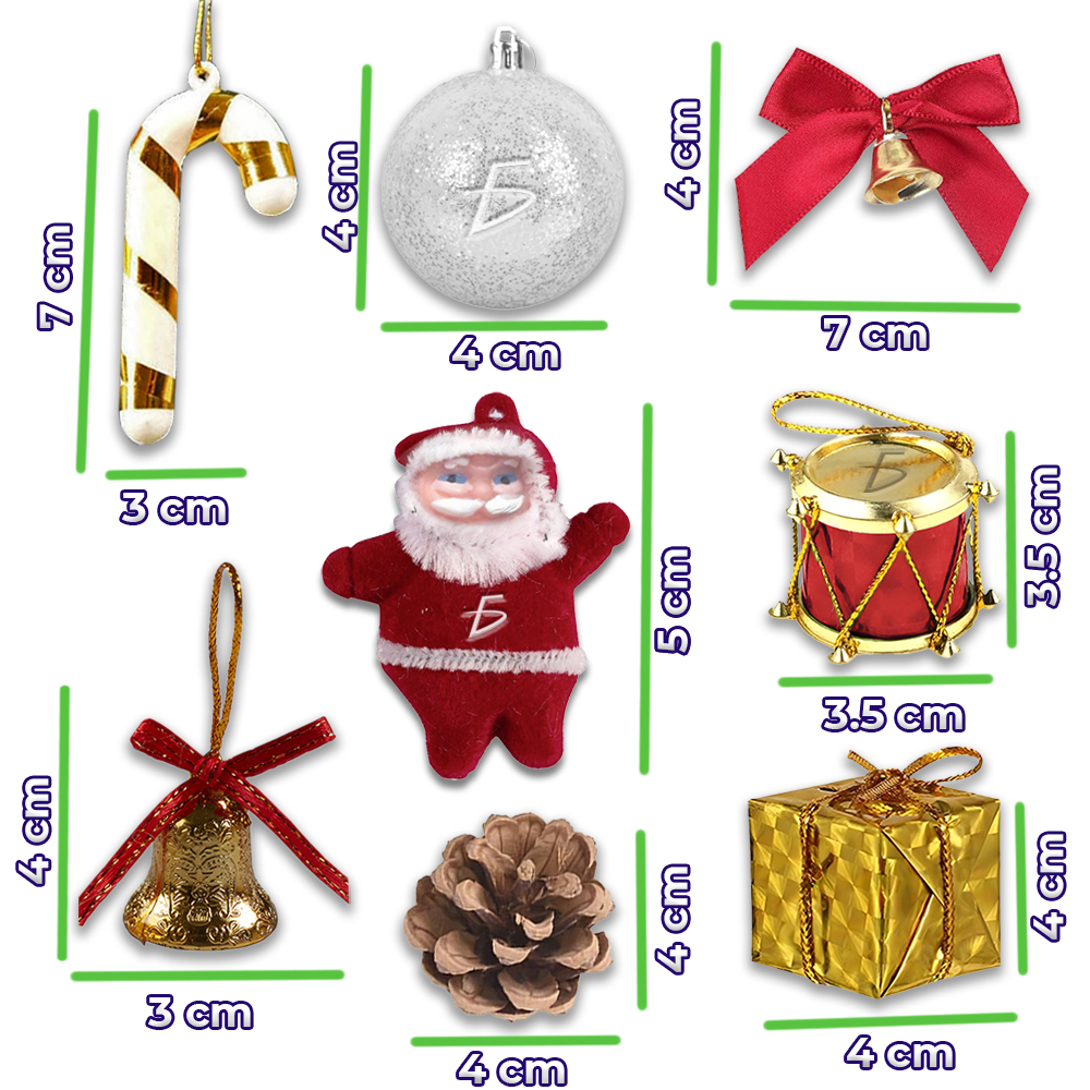 Set de Adornos Navideños incluye Mini Santa Claus y 7 Esferas - Image 4