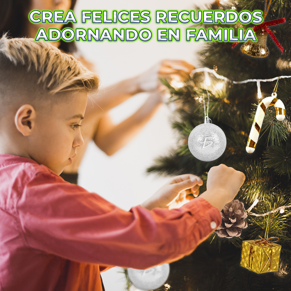 Set de Adornos Navideños incluye Mini Santa Claus y 7 Esferas - Image 3