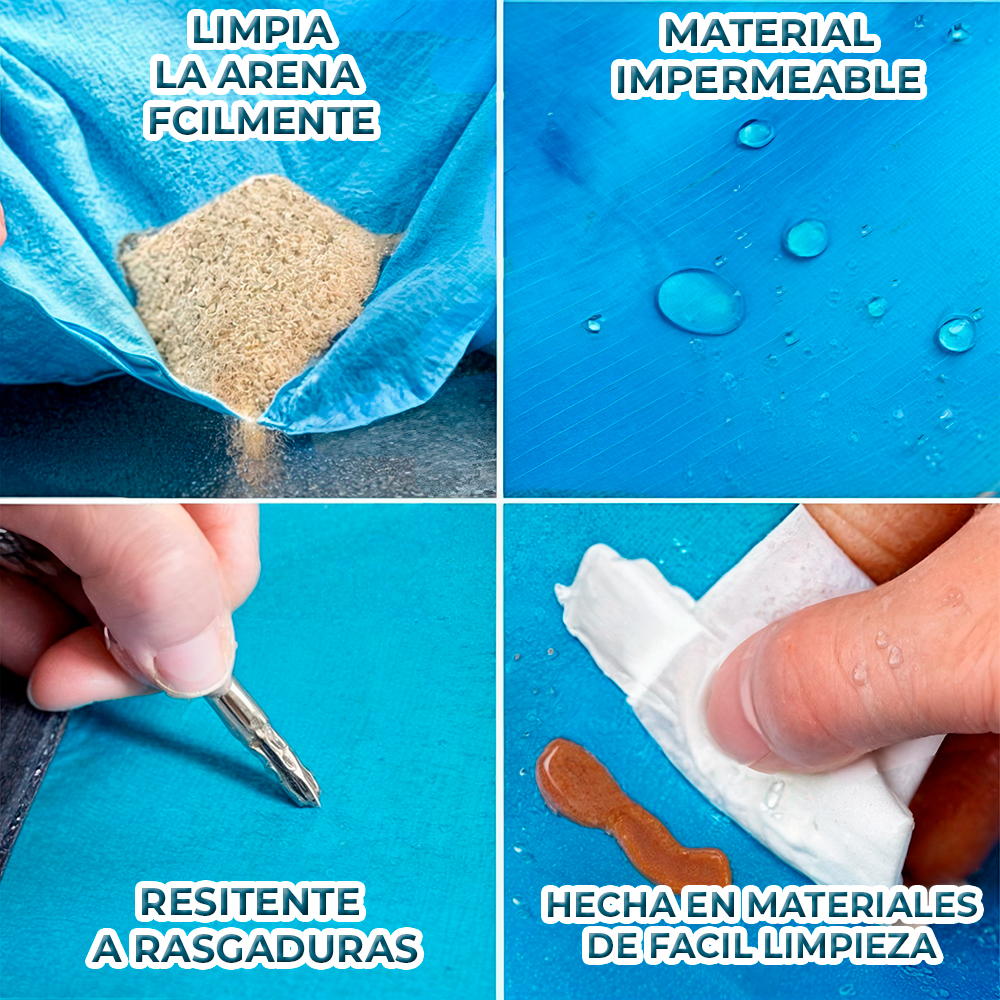 Manta de Playa 210 x 200 cm Repelente al Agua a la Arena y a la Tierra Incluye 4 Estacas - Image 4