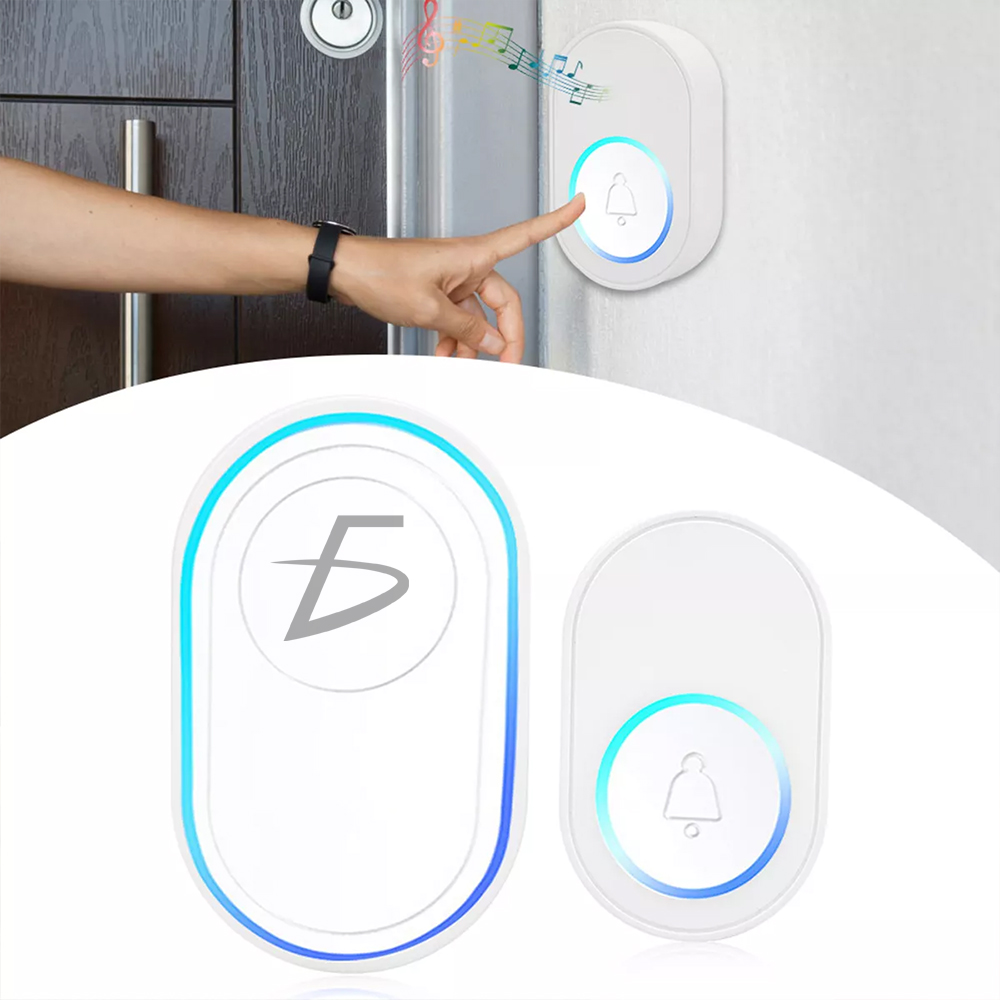 Timbre Inalámbrico con 39 Tonos y 5 Niveles de Volumen con Boton Touch a Prueba de Agua con Luz RGB - Image 3