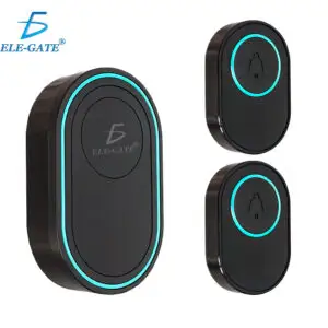 Timbre Inalámbrico con 39 Canciones y Ajuste de Volumen con Par de Botones Touch a Prueba de Agua con Luz RGB
