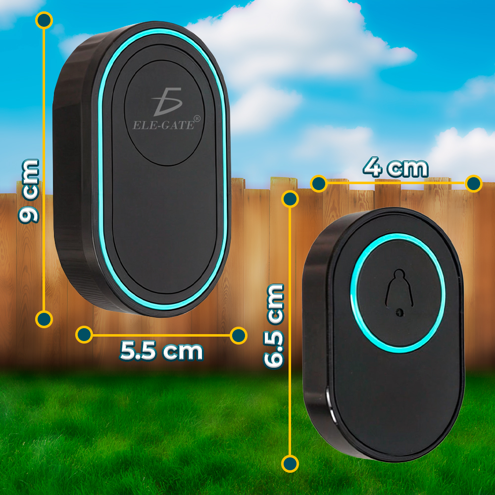 Timbre Inalámbrico con 39 Canciones y Ajuste de Volumen con Par de Botones Touch a Prueba de Agua con Luz RGB - Image 3