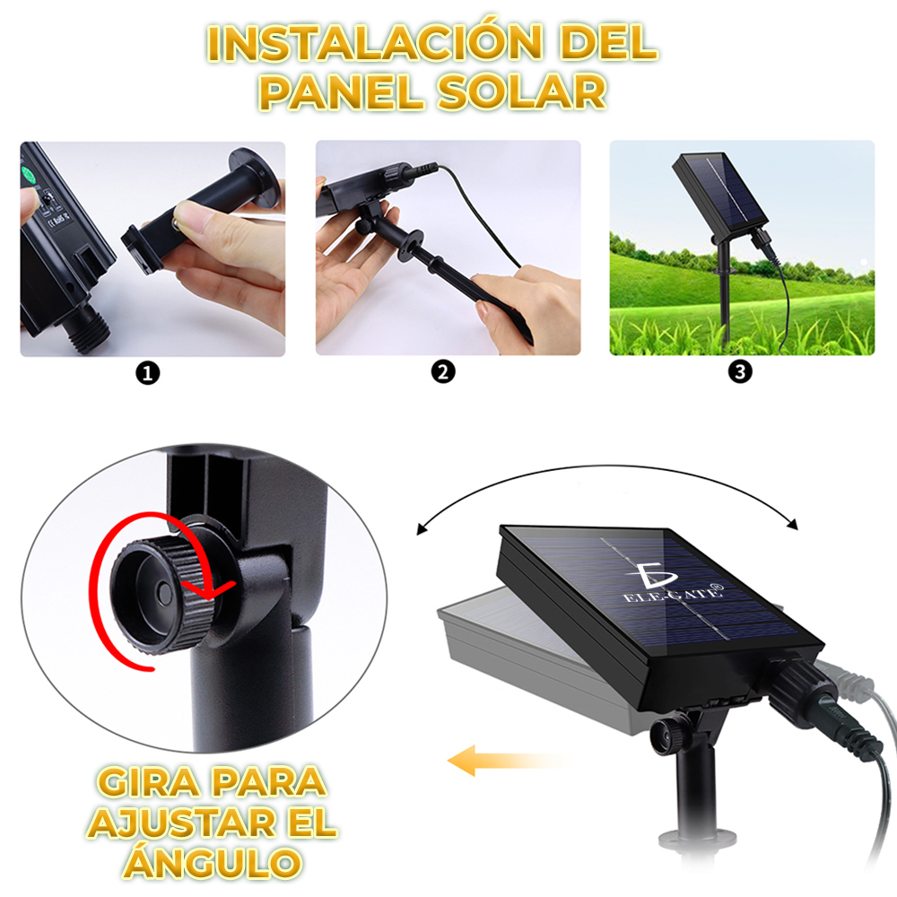 Serie de Luz Led Cálida con Panel Solar y Control con Intensidad Repelente al Agua - Image 2