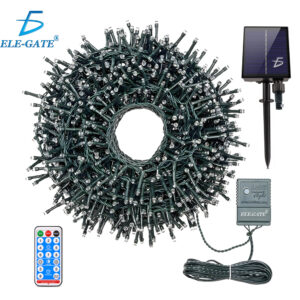 Serie de Luz Led Cálida con Panel Solar y Control con Intensidad  Repelente al Agua