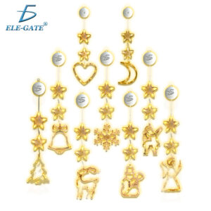 Guirnalda Trasparente de Luz Led Cálida con Motivos Navideños con Gancho