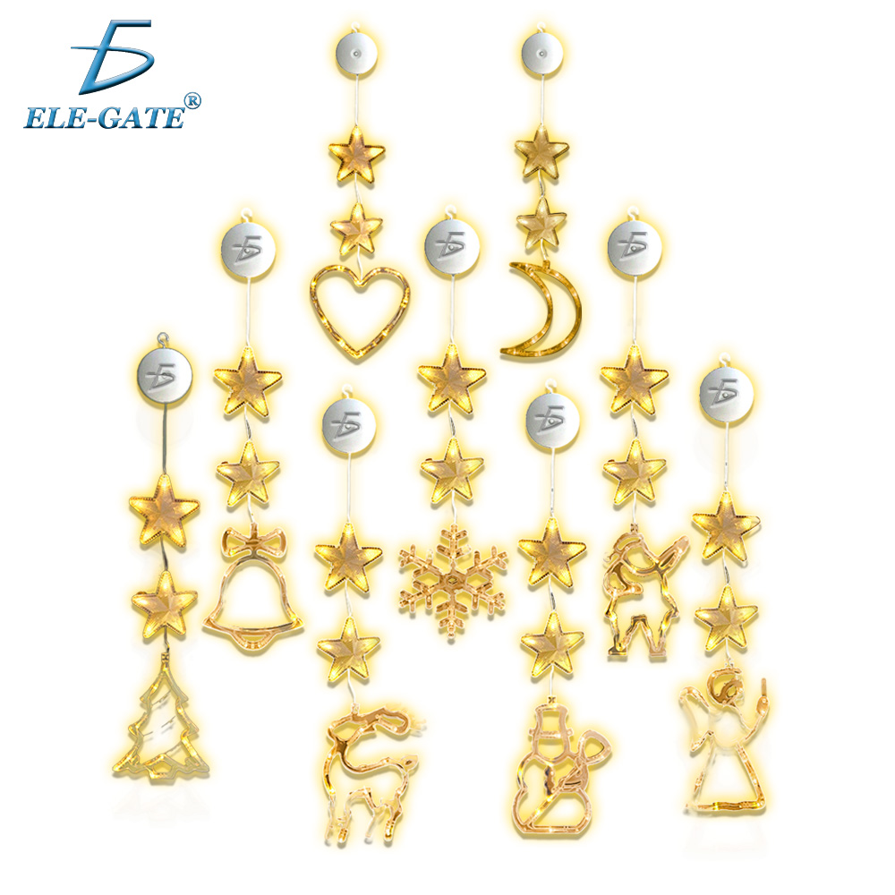 Guirnalda Trasparente de Luz Led Cálida con Motivos Navideños con Gancho