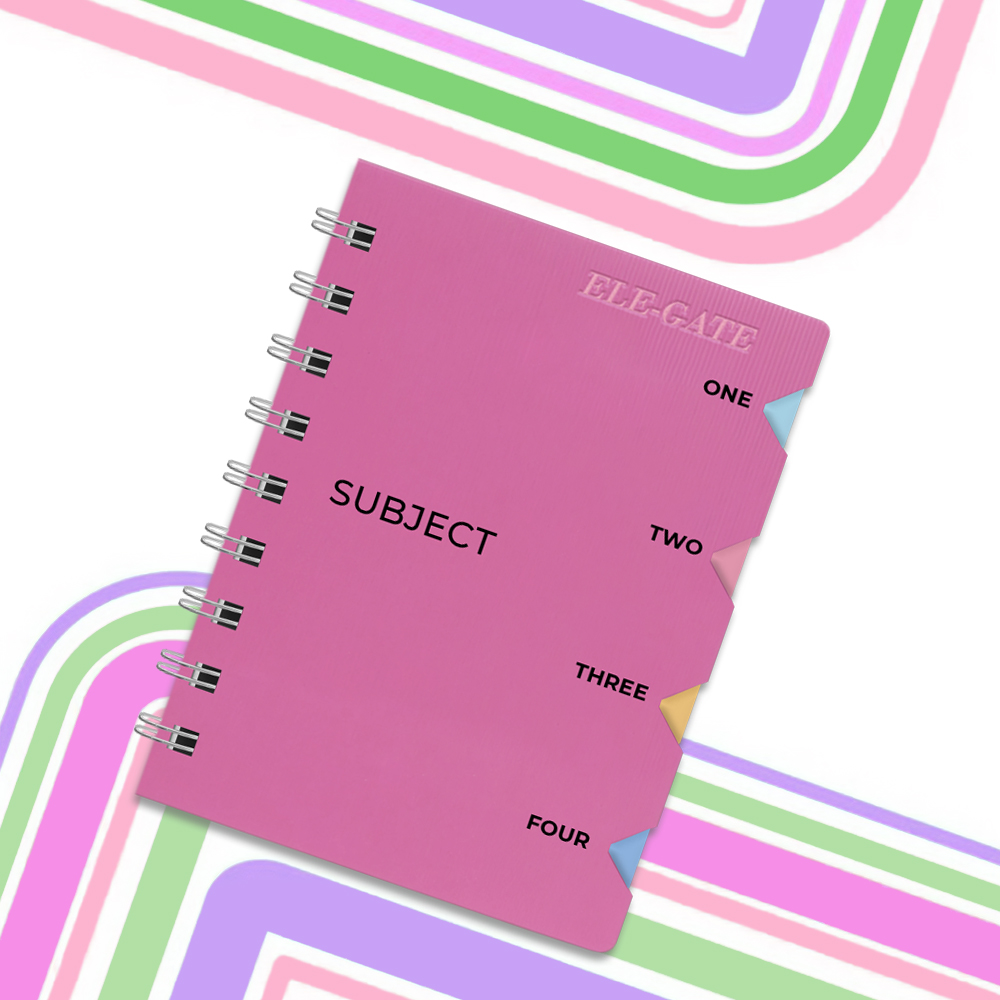 Libreta Rayada A5 con 80 hojas Portada Plastificada y 4 Separadores