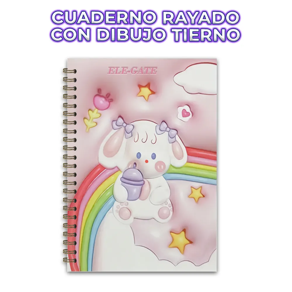 Cuaderno de 80 Hojas Rayado con Espiral Tamaño A4 - Imagen 2