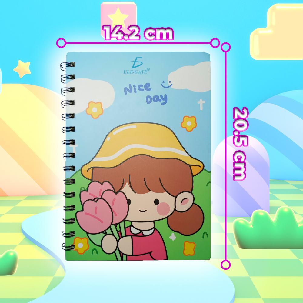 Cuaderno Kawaii de Rayas con 80 Hojas y Espiral Metálico - Image 4