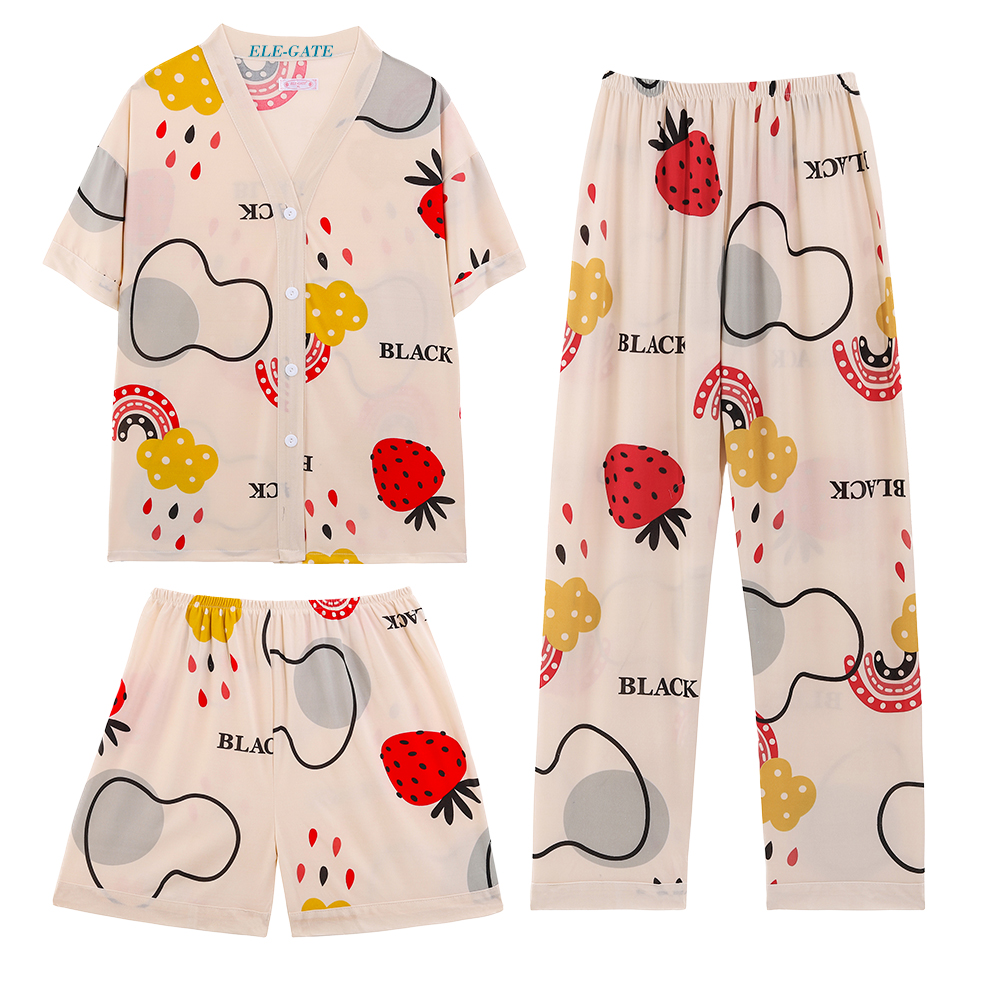 Set de Pijama de 3 Piezas Kawai Fresca y Lijera con Estilo Casual - Image 9