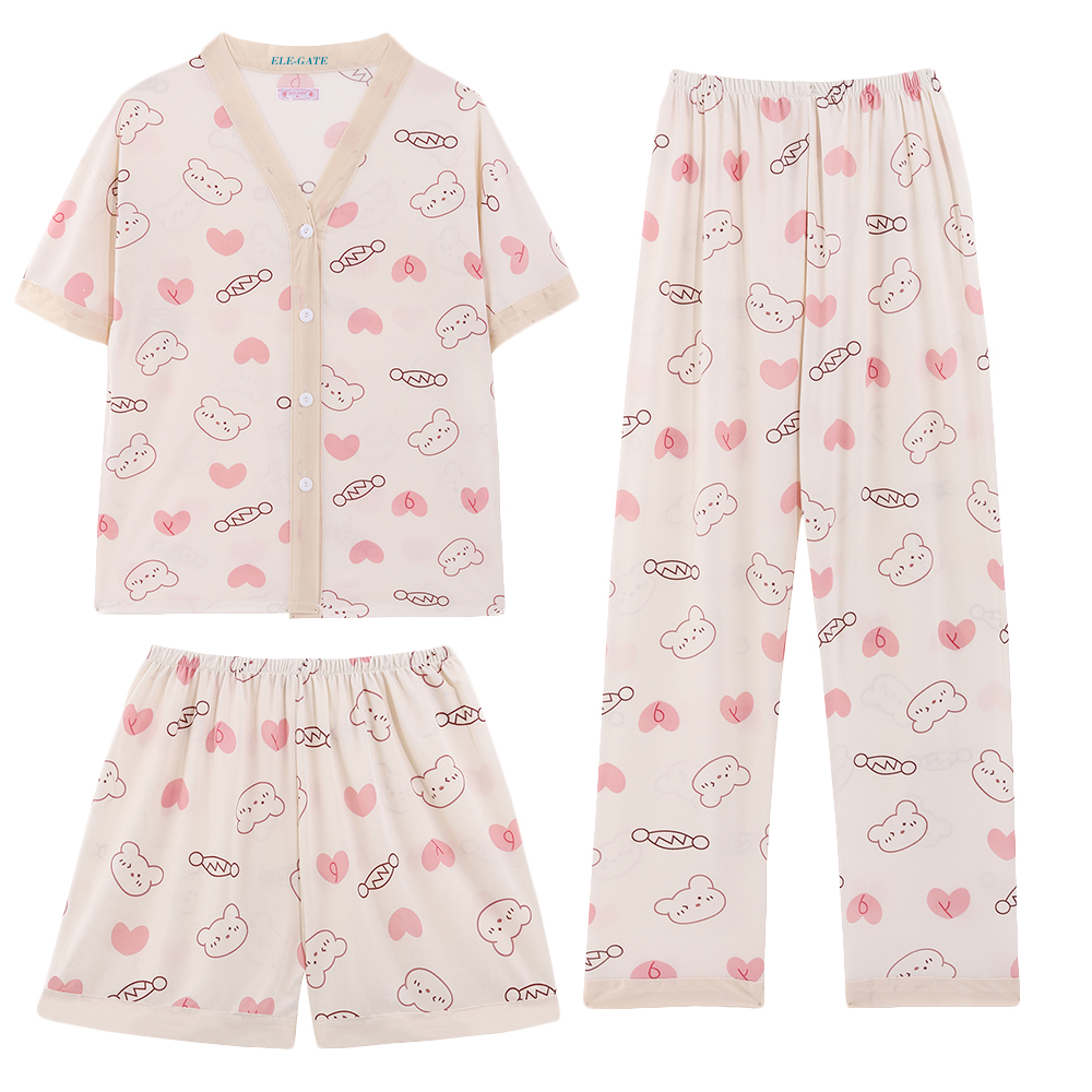 Set de Pijama de 3 Piezas Kawai Fresca y Lijera con Estilo Casual - Image 8