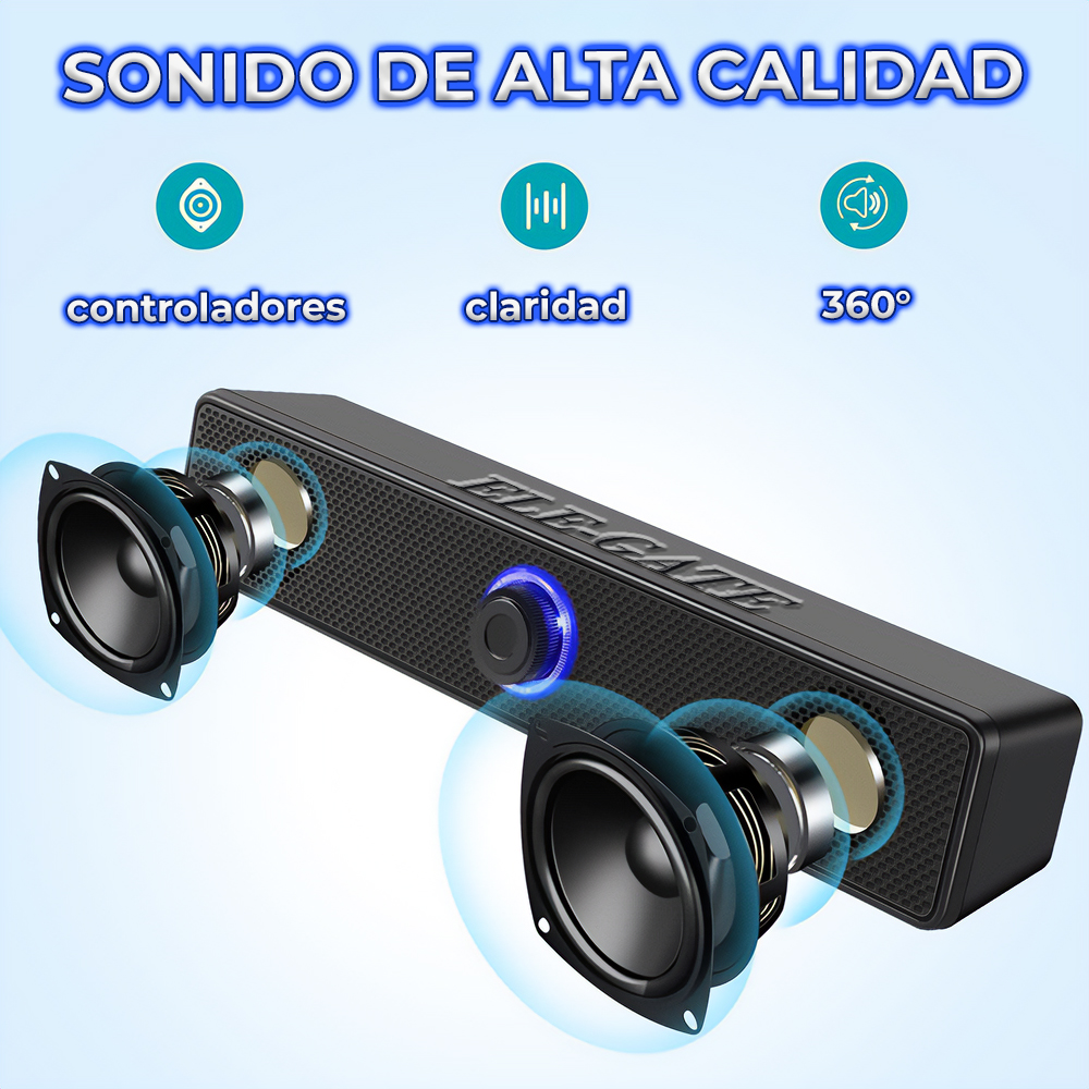 Barra de Sonido y Altavoz Bluetooth, Portátil Alimentado por USB, Ideal para Gaming o Teatro en Casa. - Image 3