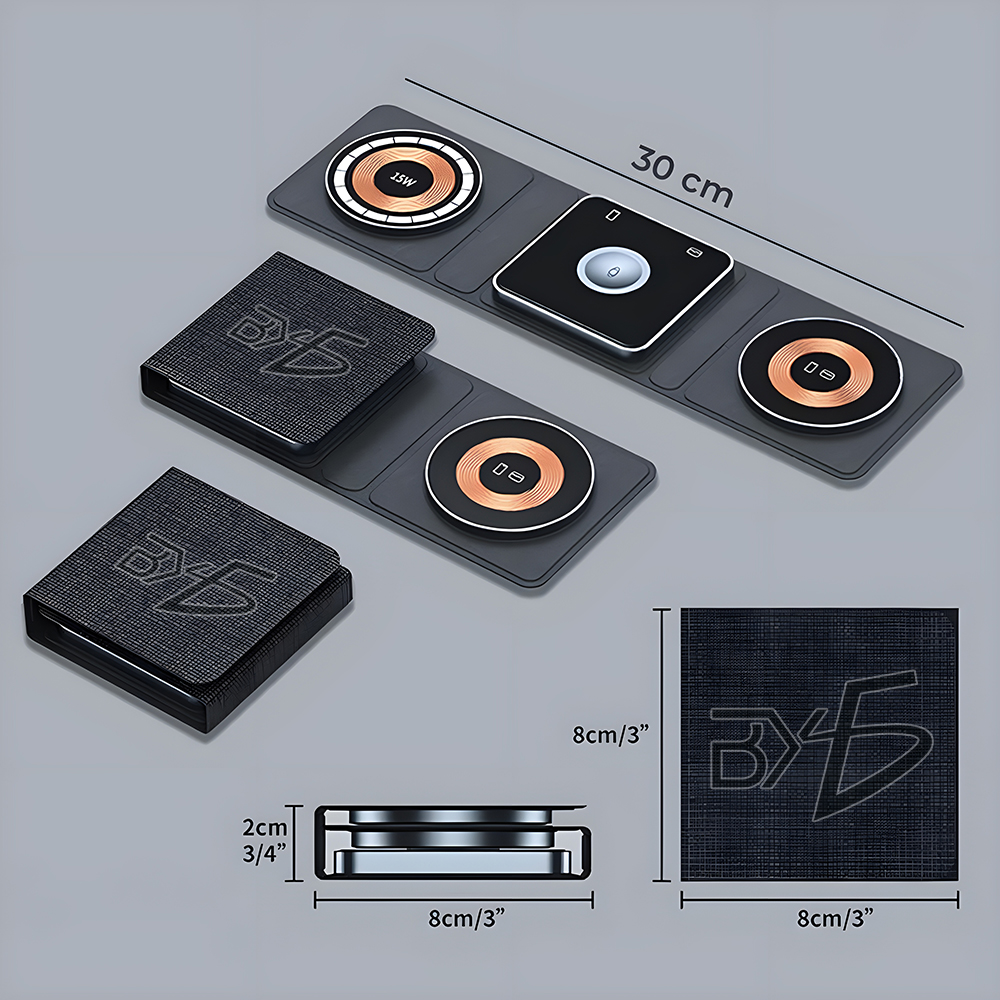Estación de carga inalámbrica plegable magnética portátil 3 en 1 para cargar Apple Watch, iPhone y Airpods - Image 5