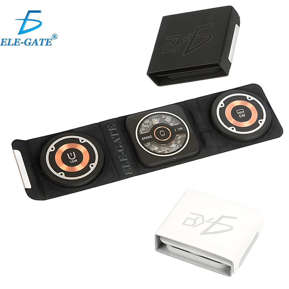 Estación de carga inalámbrica plegable magnética portátil 3 en 1 para cargar Apple Watch, iPhone y Airpods