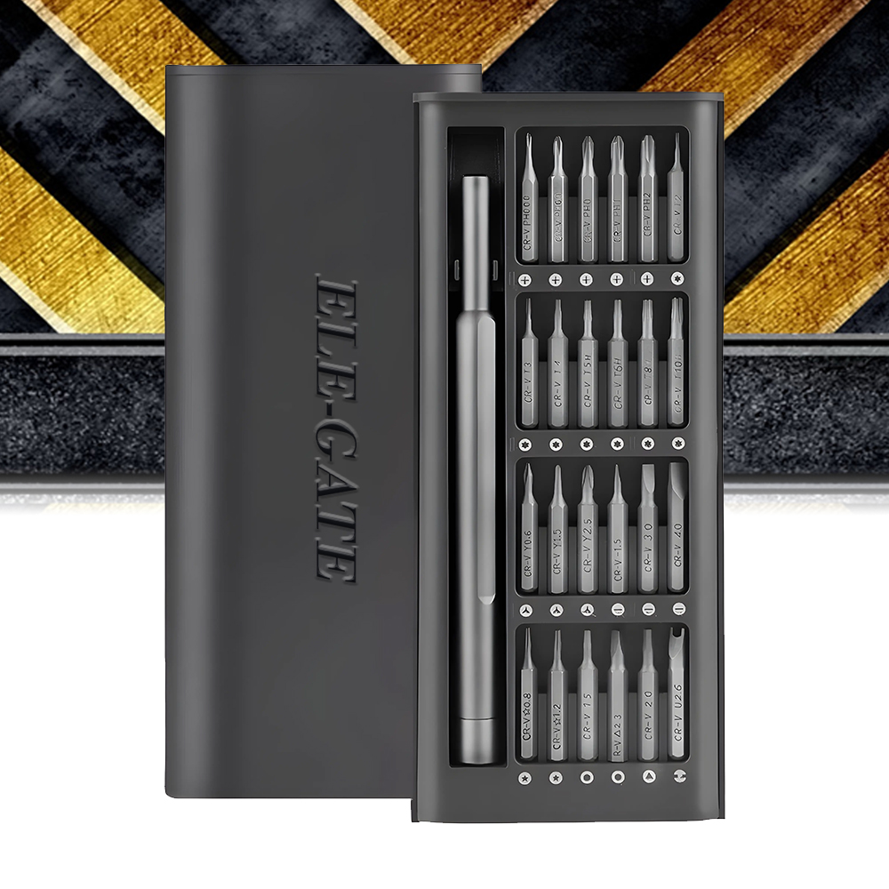 Kit de Destornillador Magnético Multiusos de 24 puntas con Herramientas de Mango Desmontable.