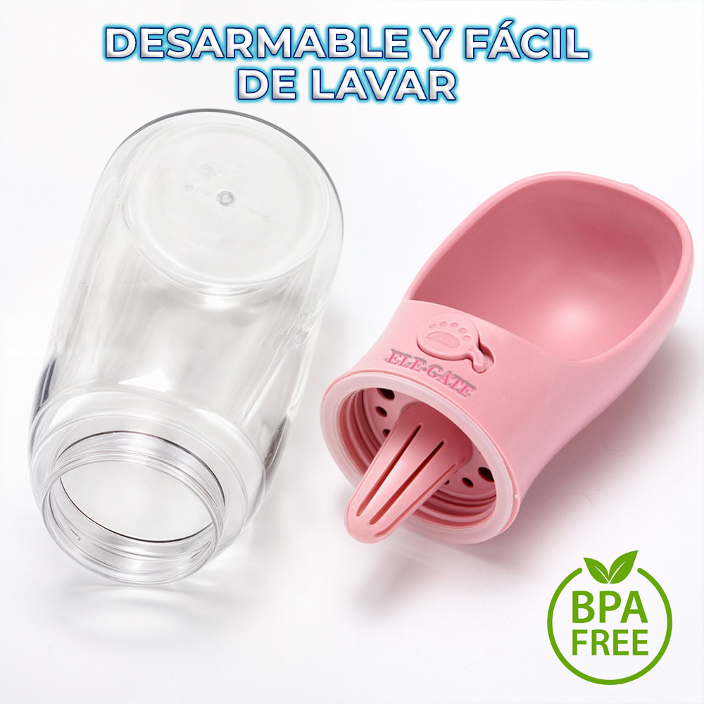 Botella De Agua Portátil Para Perros De 600 Ml 2 En 1 con Dispensador de Croquetas - Image 3