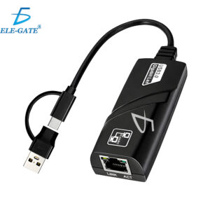 Adaptador Ethernet TIPO-C Y USB Gigabit 10/100/1000 para PC, Notebook y Mac