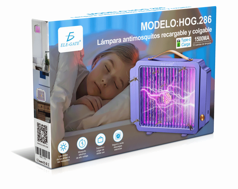 Lampara Eléctrica Mata Mosquitos con luz Ultravioleta y Resistencias Electrificadas - Image 5