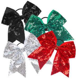 Moño con liga acabado Brillante  en Colores Verde Blanco Rojo y Negro