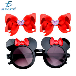 Set de  2 Moños con Lente con Orejas de Raton y Detalle de Moño Coquete