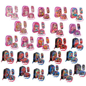 Set de Mochila Escolar Toy Story y Frozen con Lapicera y Lonchera Térmica con Cierres Resistentes