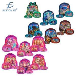 Set de Mochila Galáctica Escolar con Lapicera y Lonchera Térmica con Luces Leds RGB