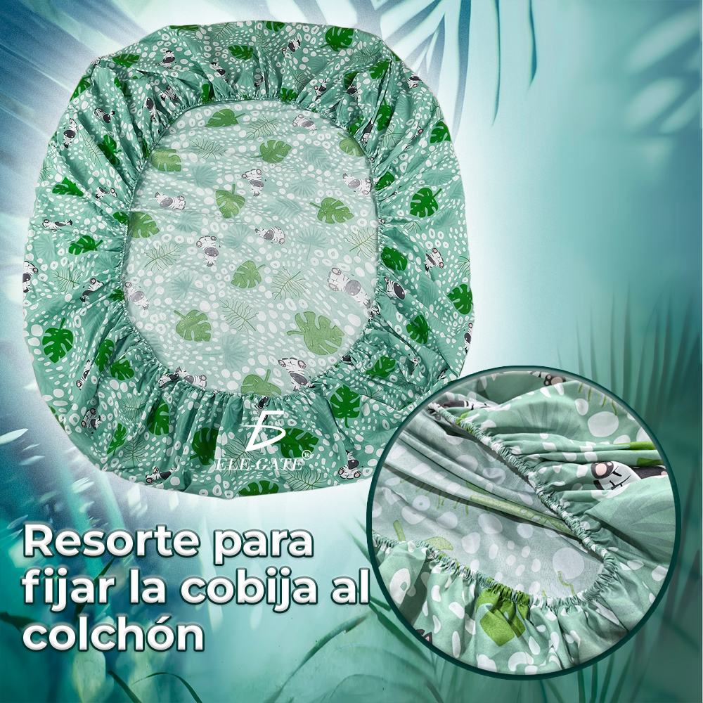 Juego de Sábanas Safari de 4 Piezas que Incluyen una Sábana Cajonera, una Sábana y Dos Fundas de Almohada - Image 3