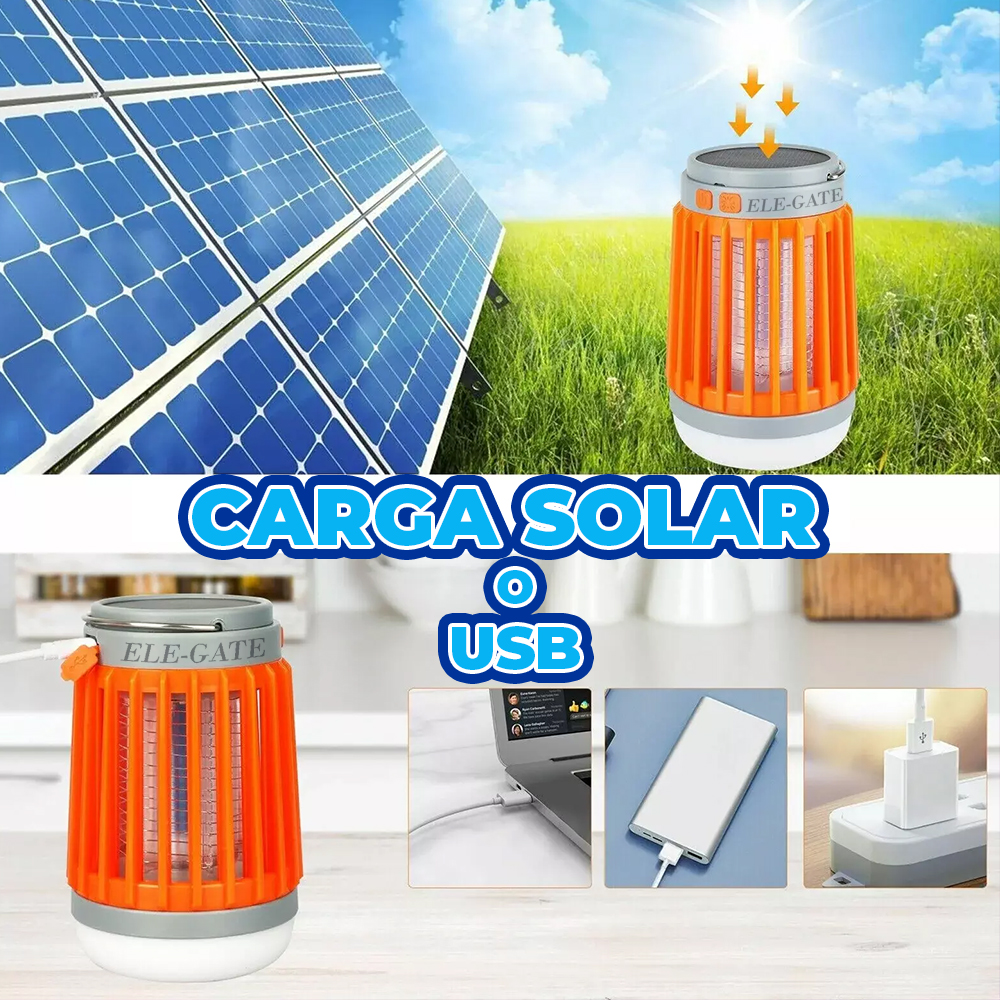 Lampara Anti mosquitos UV con Luz de Emergencia Carga Solar o por USB - Image 3