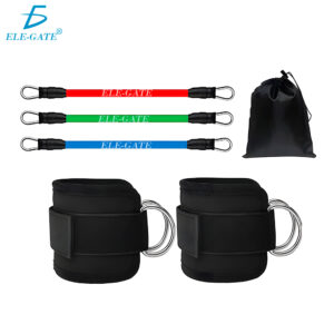 Banda Elástica de Resistencia con  Tres Niveles de Fuerza con Clips de Tobillo