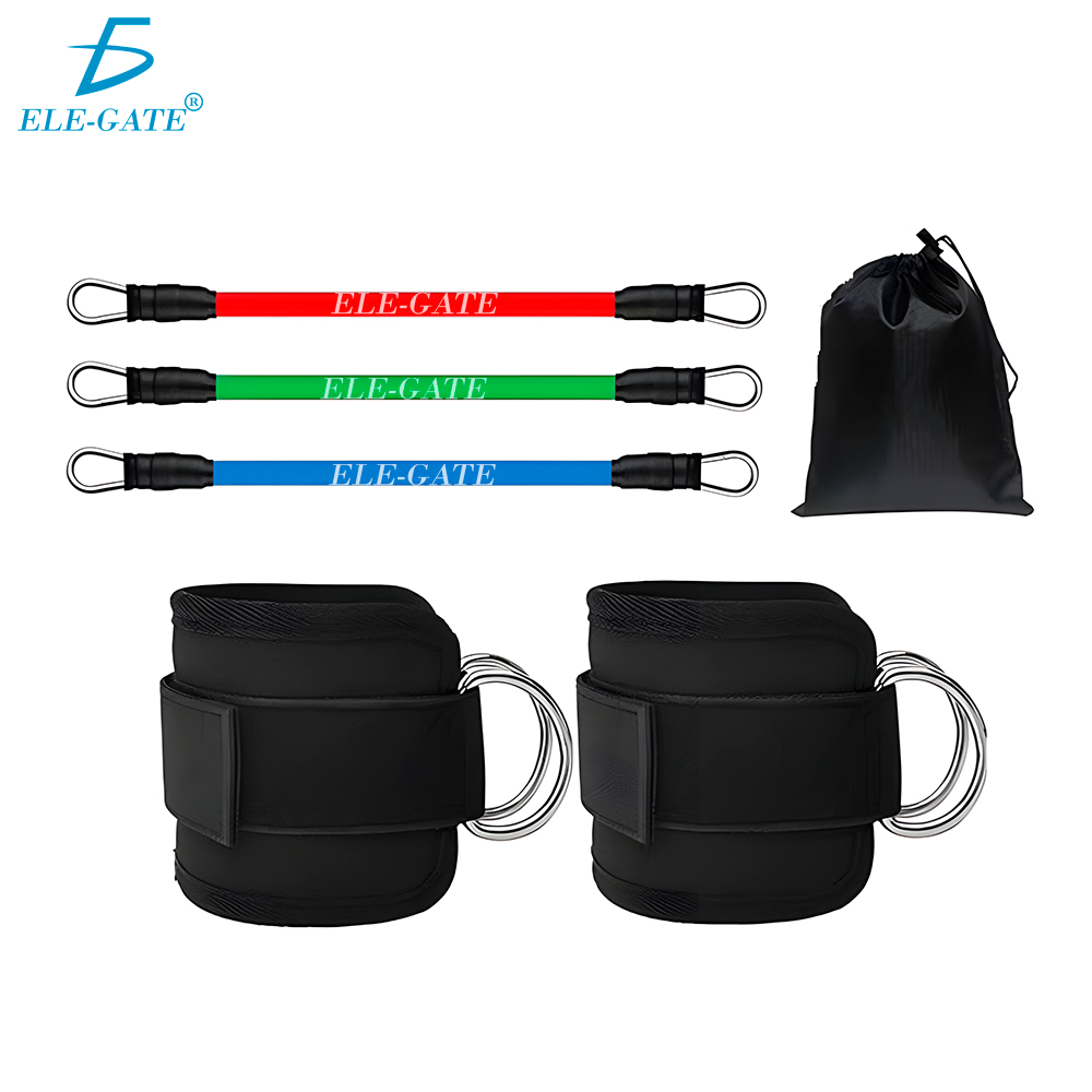 Banda Elástica de Resistencia con Tres Niveles de Fuerza con Clips de Tobillo