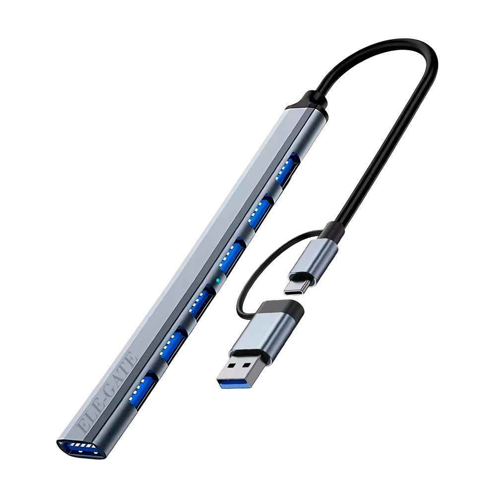 Multi Puerto 7 en 1 con Entrada USB-C y Adaptador USB 3.0 – Expansión Versátil y Conexiones de Alta Velocidad - Image 2