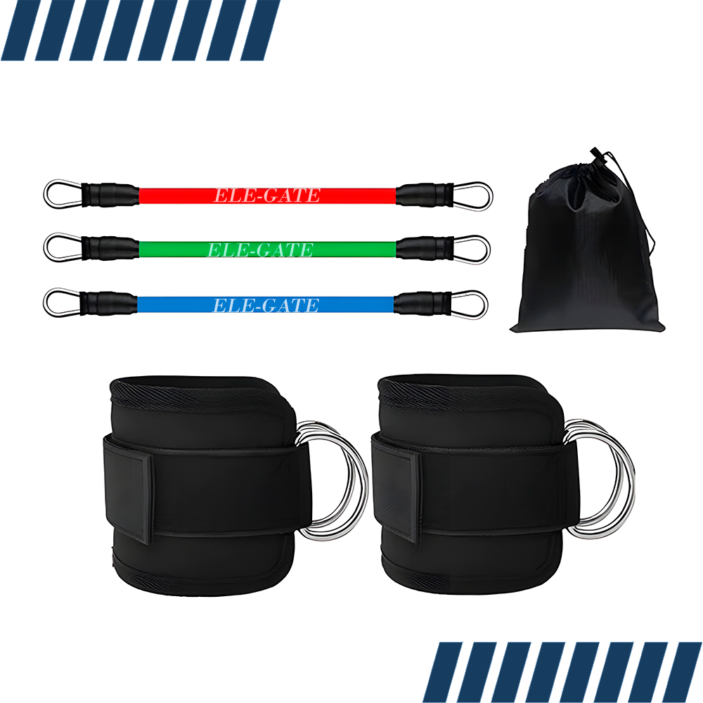 Banda Elástica de Resistencia con Tres Niveles de Fuerza con Clips de Tobillo - Image 3