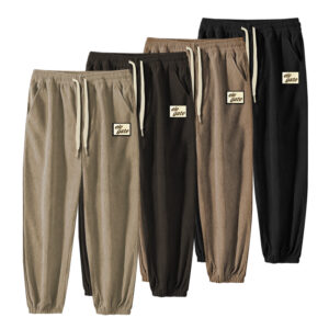 Pants Casuales de Pana con Forro Térmico y Diseño de Punto