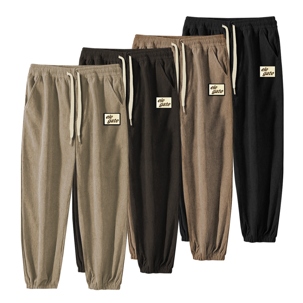 Pants Casuales de Pana con Forro Térmico y Diseño de Punto