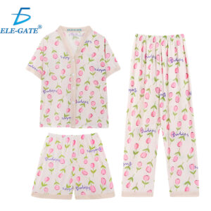 Set de Pijama de 3 Piezas Kawai Fresca y Lijera con Estilo Casual