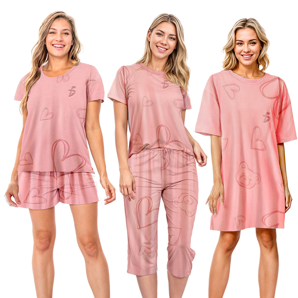 Set de 4 Piezas de Pijamas Ligeras Kawaii – Frescas y Casuales - Image 3