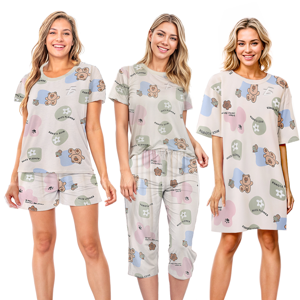 Set de 4 Piezas de Pijamas Ligeras Kawaii – Frescas y Casuales - Image 7