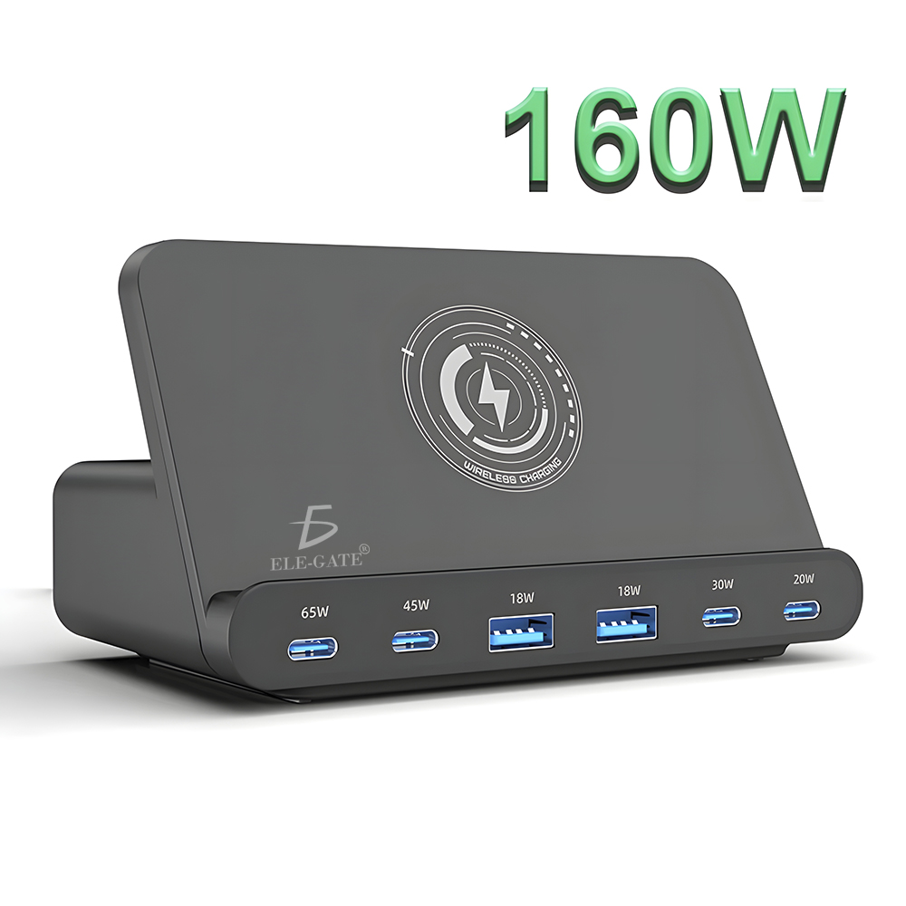 Cargador Inalambrico Rapido para Celular de Escritorio 7 en 1 de 160W con 6 Puertos de Carga con 2USB y 4 Tipo C - Image 2