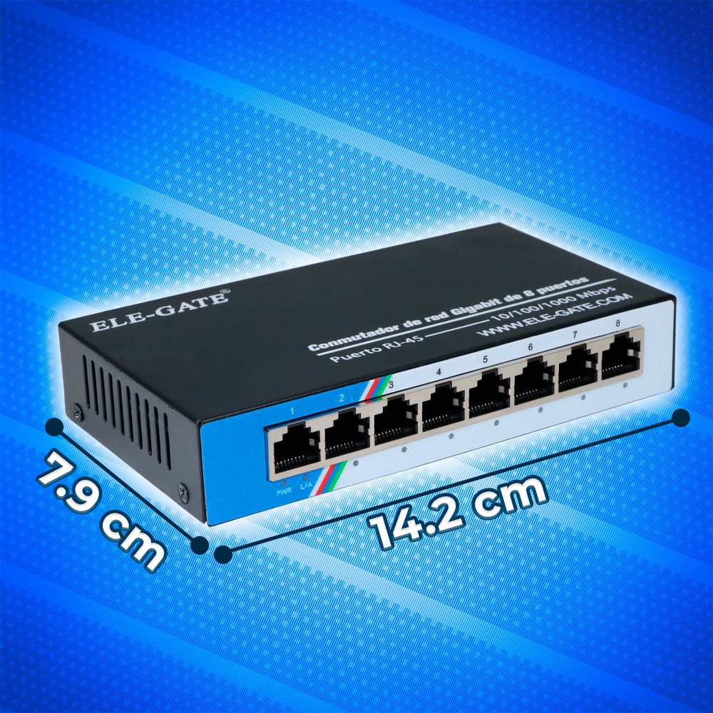 Switch Ethernet con Gabinete Metálico con 8 Puertos 2.5G Capacidad de Conmutación de 1000 Mbps - Image 4