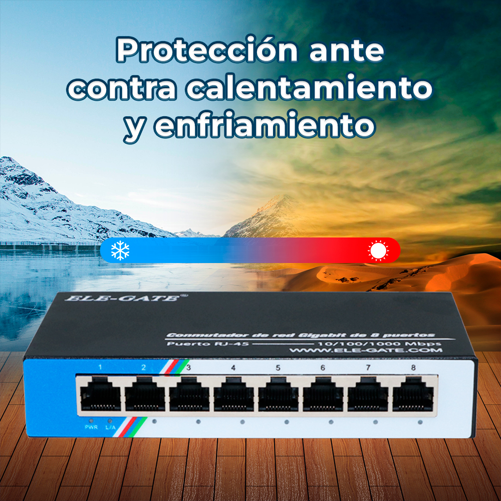 Switch Ethernet con Gabinete Metálico con 8 Puertos 2.5G Capacidad de Conmutación de 1000 Mbps - Image 2