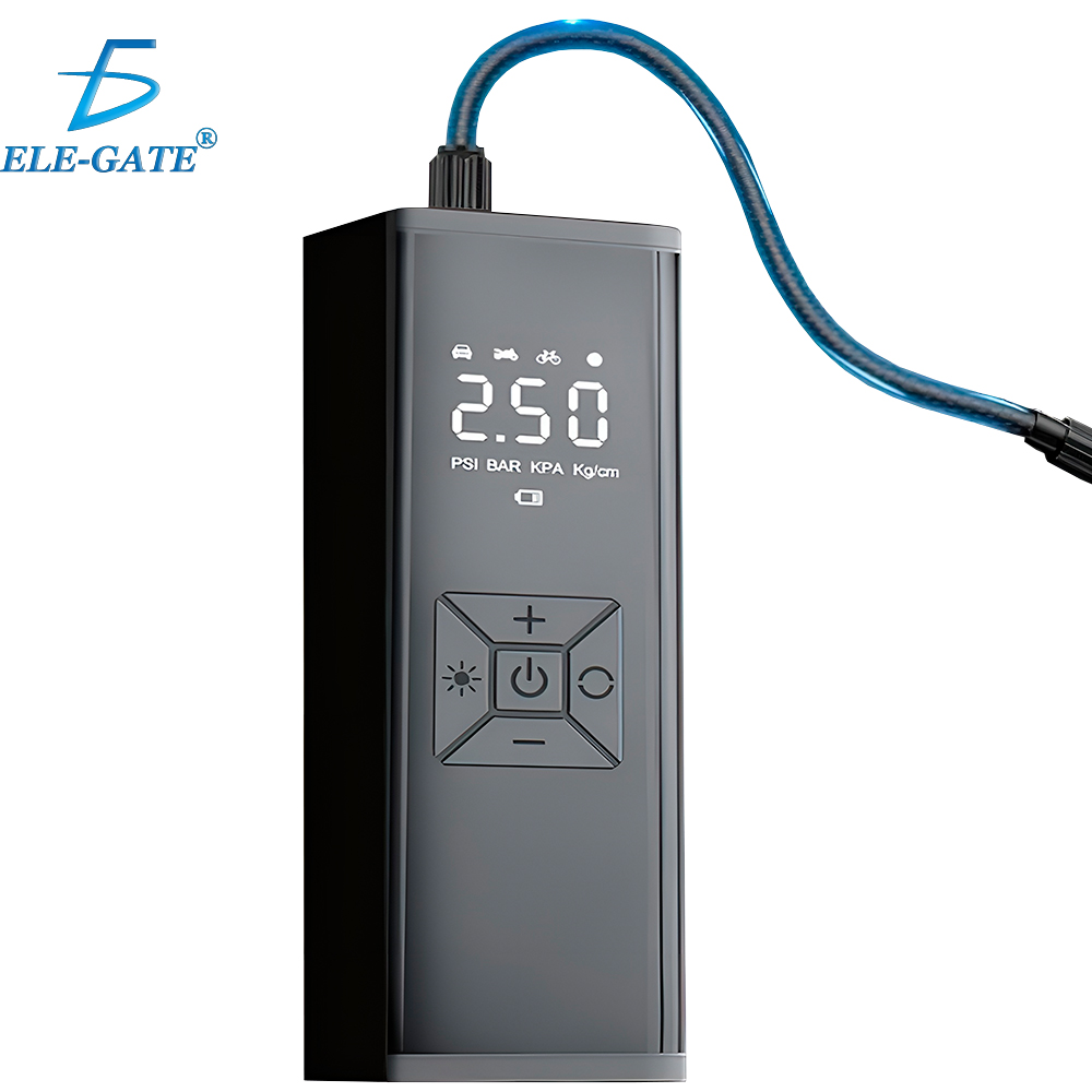 Bomba de Aire con Batería Eléctrica Luz y Pantalla LCD para Neumáticos de Bicicleta y Coche