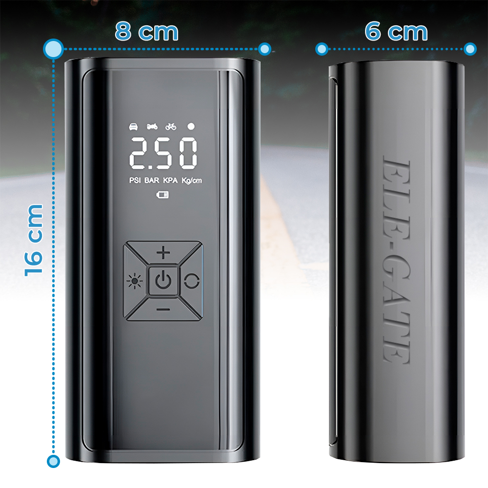 Bomba de Aire con Batería Eléctrica Luz y Pantalla LCD para Neumáticos de Bicicleta y Coche - Image 4