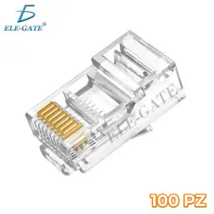 Plug Rj45 Cat6 Trasparente Pass Through Paquete de 100 piezas Chapa en Oro