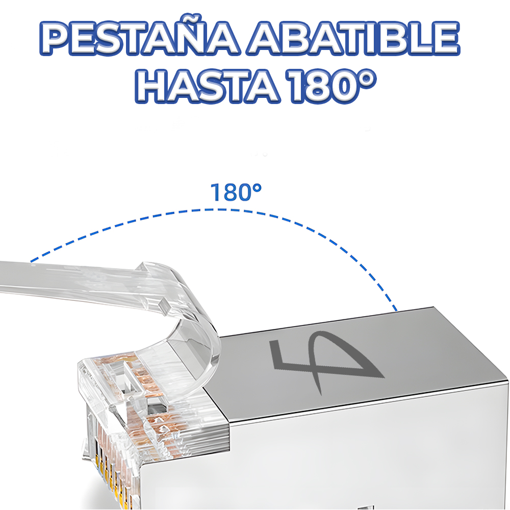 Plug Rj45 Cat7 Paquete 100 PZS con Blindaje de Aluminio - Image 2